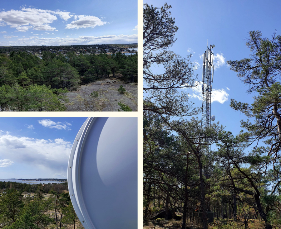 Monsternetts senderutstyr på Langøya er plassert i en telemast høyt til værs, og den som ser masta fra sitt hus eller hytte vil mest sannsynlig kunne motta trådløse og stabile bredbåndssignaler.