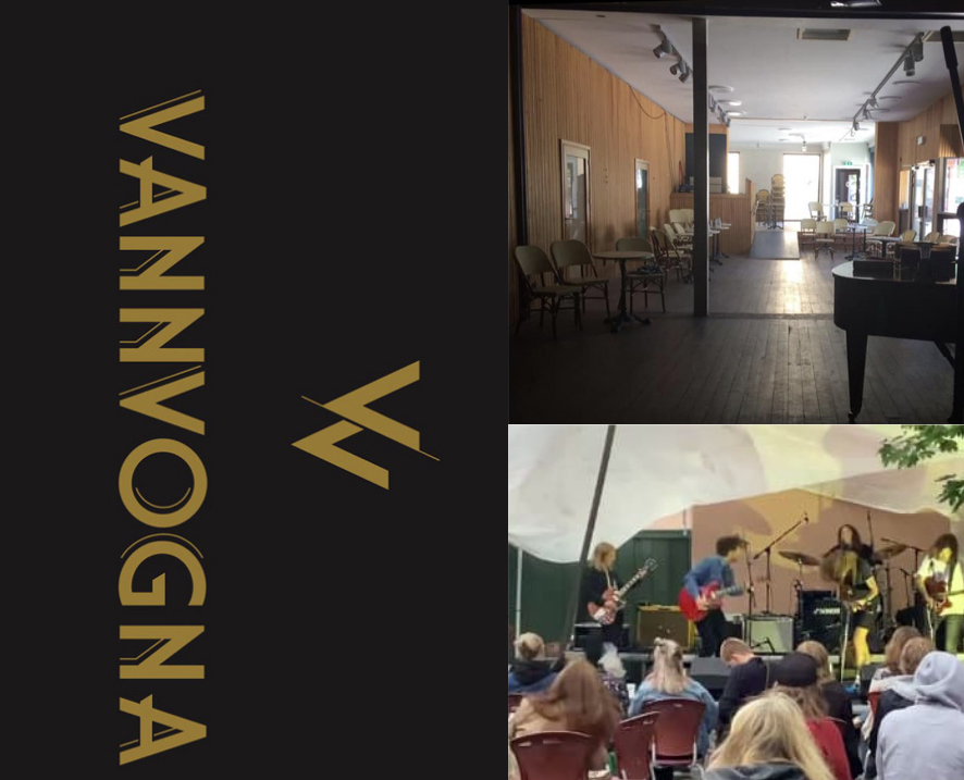 Vannvogna Konsert & Kunsthall tilbyr kultur både innendørs og på utescene i bakgården.