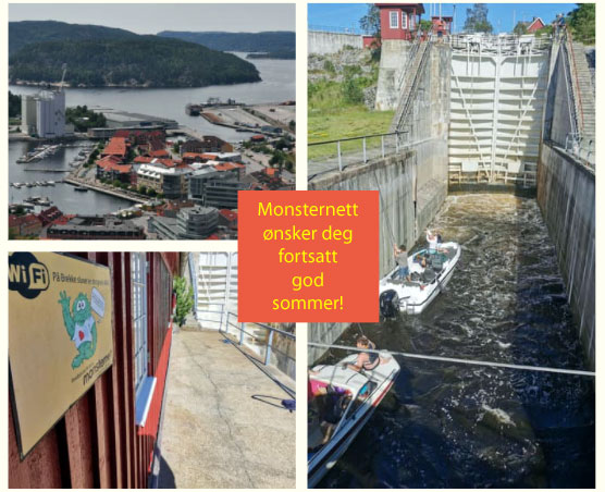 Du finner mange steder i og rundt Halden sentrum, der du kan surfe gratis med Monsternetts trådløse bredbånd